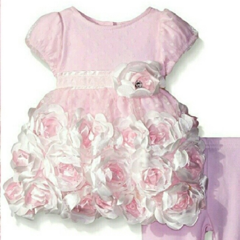 Nannette rosette dress and leggings set - 18m